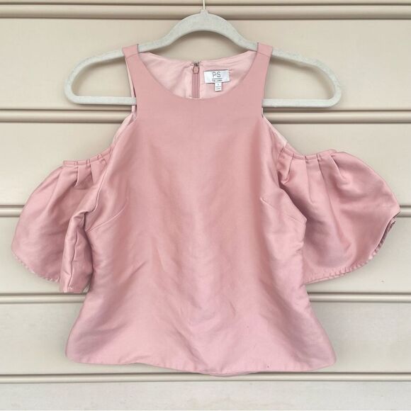 PS The Label Pink Cold Shoulder Structured Cotton Blend Top Small - Picture 1 of 8